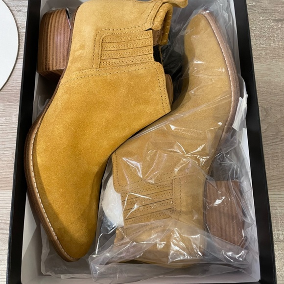 ALEXANDER WANG Kori Sahara Ankle Boots Size 9 Suede Tilt-Heel Booties - Picture 7 of 10